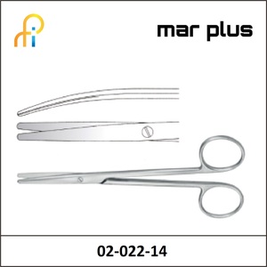 MAR PLUS METZENBAUM DISSECTING SCISSORS CVD BL/BL 14.5CM.