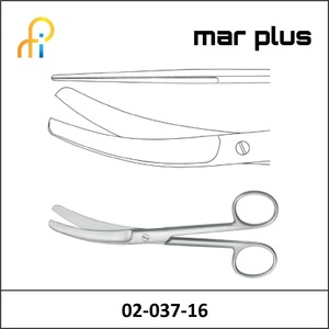 MAR PLUS BUSCH UMBILICAL SCISSORS CURVED TO SIDE 16CM.