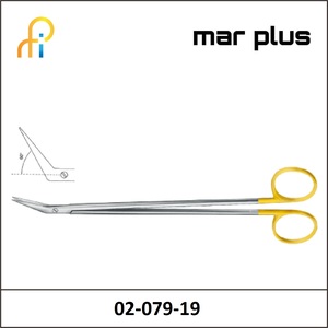 MAR PLUS DE BAKEY SCISSORS TUNGSTEN TC 60degrees 19CM
