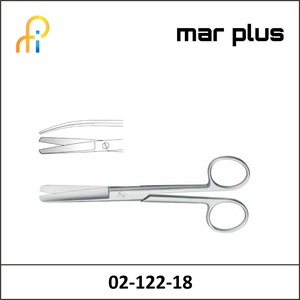 MAR PLUS OPERATING SCISSORS, BL/BL, CVD., 18.5 CM