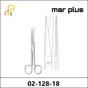 MAR PLUS OPERATING SCISSORS, SH/BL, STR., 18.5 CM