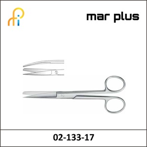 MAR PLUS OPERATING SCISSORS, SH/BL, CVD., 17.5 CM
