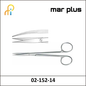 MAR PLUS DISSECT. SCISSORS, SERR., CVD., 14.5 CM
