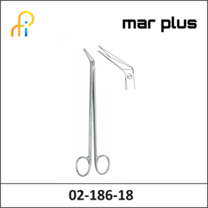 MAR PLUS SCISSORS, ANGLED 60degrees, BUTTON END, 18 CM