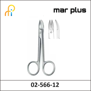 MAR PLUS WIRE SCISSORS, SH/SH, CVD., SERR., 12 CM