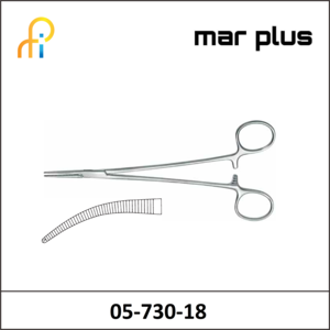 MAR PLUS FORCEPS, HALSTED-MOSQUITO, 1X2 T., CVD., 18 CM