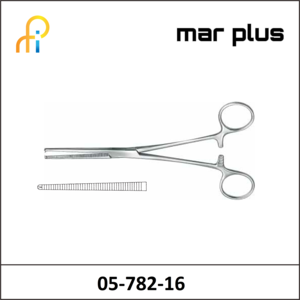 MAR PLUS FORCEPS, KOCHER, 1X2 T., STR., 16 CM