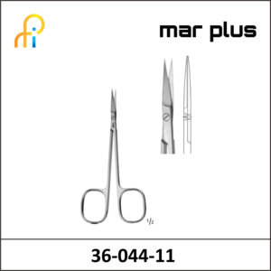 MAR PLUS IRIS SCISSORS SQ HDL STR S/S 115MM
